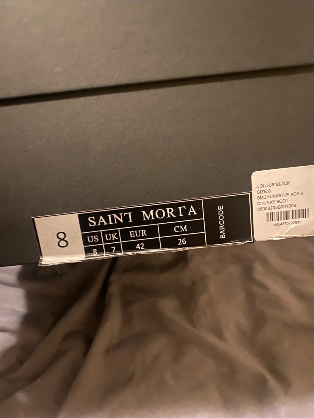 Saint Morta Black Leather Lace-Up Combat Boots with Side Zip
